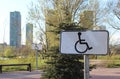 handicapped sign parking spot. Disabled parking permit sign on pole isolated Royalty Free Stock Photo