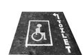 Handicapped sign on Rusty Surface of old Checkered Plate Royalty Free Stock Photo