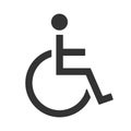 Only handicapped sign. For wheelchair users icon. Invalid symbol Royalty Free Stock Photo