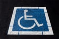 Handicapped Symbol Painted on Ashpalt Royalty Free Stock Photo