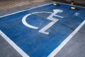 Handicapped parking symbol Royalty Free Stock Photo