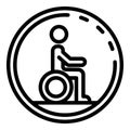 Handicapped wheelchair icon, outline style