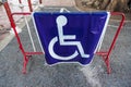 Handicapped wheelchair symbol on parking space