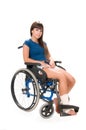 Handicapped woman on wheelchair