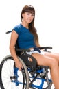 Handicapped woman on wheelchair