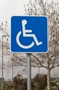 Handiccaped reserved parking lot sign