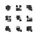 Handicraft black glyph icons set on white space