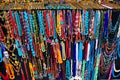 Handicraft Trinkets, Colorful Necklaces and Chains, Sidi Bou Said Market Royalty Free Stock Photo