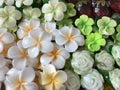 Handicraft soap pieces shaped as flowers