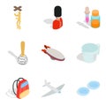 Handicraft icons set, isometric style