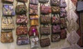 Handicraft Leather Bags for sale at Kerala Royalty Free Stock Photo