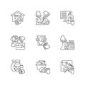 Handicraft linear icons set