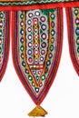 handicraft and textile signature art tradition of the tribal community of Kutch, Gujarat, india,embroidery material cotton and Royalty Free Stock Photo