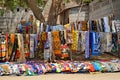 Textiles at a market in Zimbabwe