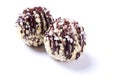 Handicrafted truffles isolated on white Royalty Free Stock Photo