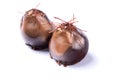Handicrafted truffles isolated on white Royalty Free Stock Photo