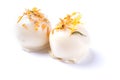 Handicrafted truffles isolated on white Royalty Free Stock Photo