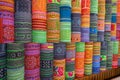 Handicrafts embroidered cloth with traditional pattern of ethnic minority Hmong in Vietnam Royalty Free Stock Photo