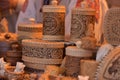Handicrafts made of birch bark Royalty Free Stock Photo