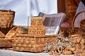 Handicrafts made of birch bark Royalty Free Stock Photo