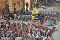 Handicrafts at a market in Zimbabwe Royalty Free Stock Photo