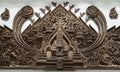 Handicrafts of teak wood carving reliefs of Angkor Wat Royalty Free Stock Photo