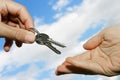 Handing keys Royalty Free Stock Photo