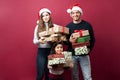 Handing out Christmas presents Royalty Free Stock Photo