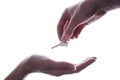 Handing over the key Royalty Free Stock Photo