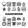 Handiwork Craft Hobby Occupation Icons Set Vector