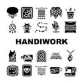 Handiwork Craft Hobby Occupation Icons Set Vector