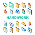 Handiwork Craft Hobby Occupation Icons Set Vector