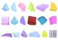 Handkerchief icons set, cartoon style Royalty Free Stock Photo