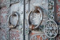 Handle on the ancient wrought gate