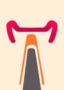 handle bar seen from below. cycling event poster. minimalism abstract style vector illustration