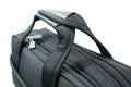 Handle of black business suitcase - isolated