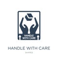 handle with care icon in trendy design style. handle with care icon isolated on white background. handle with care vector icon Royalty Free Stock Photo