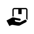 Handle with care packaging symbol simple flat style icon isolated Royalty Free Stock Photo