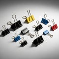 Handle, characteristic of binder clips, designed for easy opening Royalty Free Stock Photo