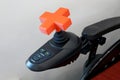 The handle Control Joystick for a motorised disabilty wheelchair. Royalty Free Stock Photo