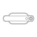 Handle door vector outline icon. Vector illustration handle door car on white background. Isolated outline illustration Royalty Free Stock Photo