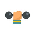Handle dumbbell icon flat isolated vector