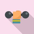 Handle dumbbell icon, flat style