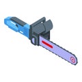 Handle electric chainsaw icon, isometric style