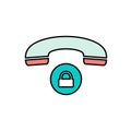 Handle handset lock locked phone security telephone icon Royalty Free Stock Photo