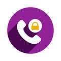 Handle handset lock locked phone security telephone icon Royalty Free Stock Photo