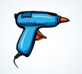 Glue gun. Vector drawing