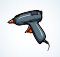 Glue gun. Vector drawing