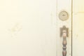 Handle of old wooden cabinet and keyhole Royalty Free Stock Photo