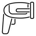 Handle scan device icon outline vector. Check ticket